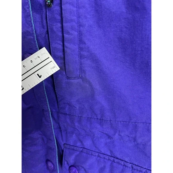 Vintage L.L.Bean Jacket Womens S Purple Hooded Mountain Parka Plaid Lined 90s - Picture 4 of 12